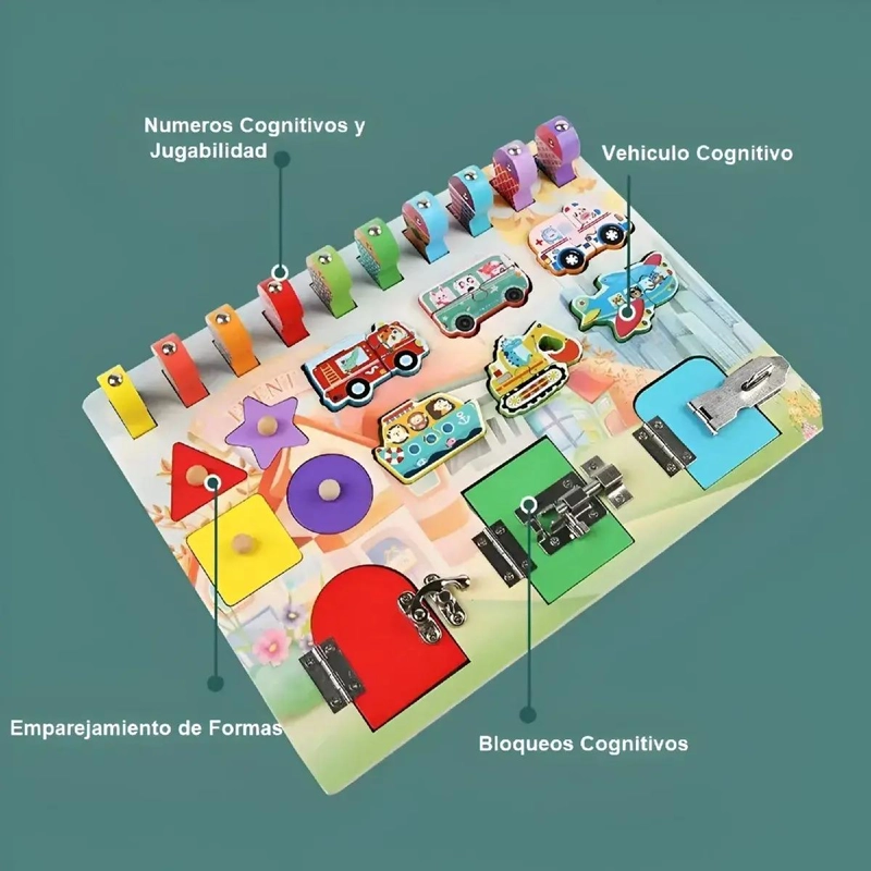 TABLERO DE PESCA Y ENCAJE MONTESSORI PARA NIÑOS - 4