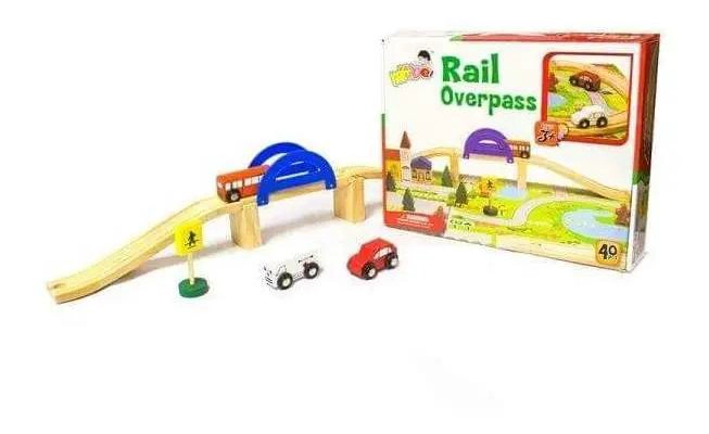 PISTA DE AUTO DE MADERA DIDACTICA PARA NIÑOS - 1