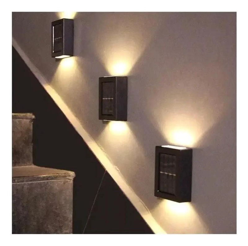 PACK 2 FOCOS LED SOLARES PARA PARED EXTERIOR LUZ FRIA - 2