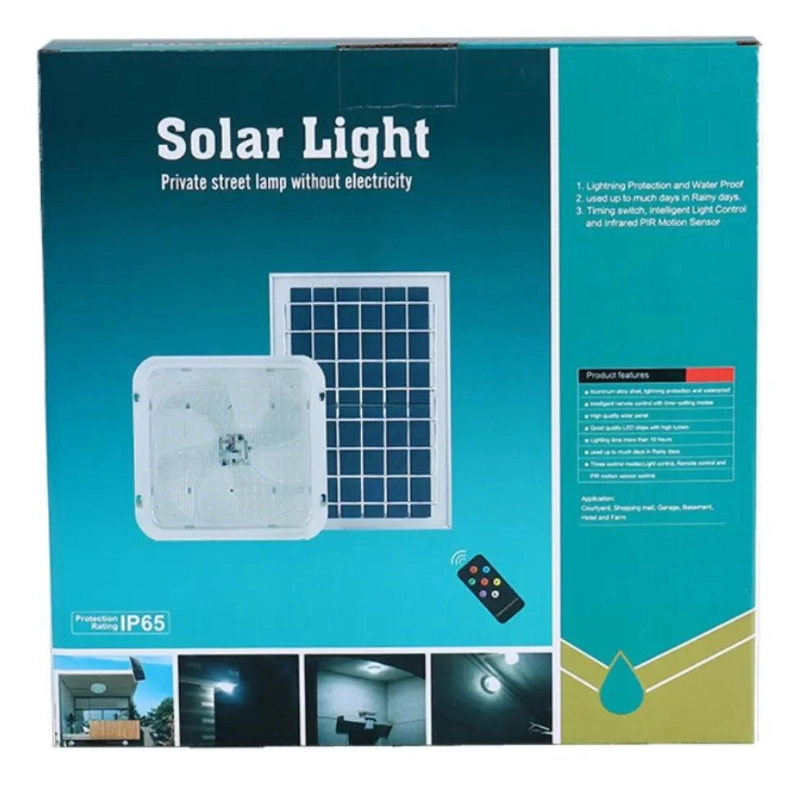 LAMPARA SOLAR LED CUADRADA CON PANEL SEPARADO IP65 - 4