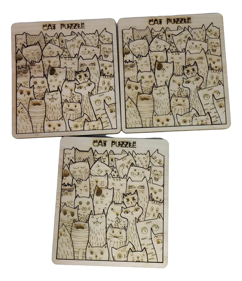 PACK DE 10 ROMPECABEZAS DE GATOS PARA NIÑOS - 1