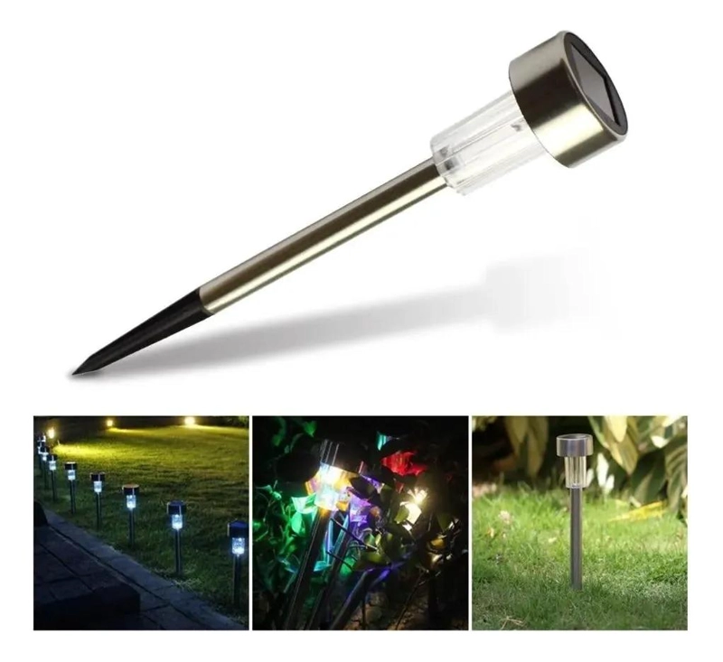 SET 15 FOCOS FAROLES SOLARES LED CON ESTACA PARA JARDIN - 2