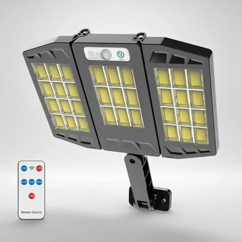 LAMPARA SOLAR EXTERIOR CON 3 SENSORES Y POTENCIA DE 8000W - 1