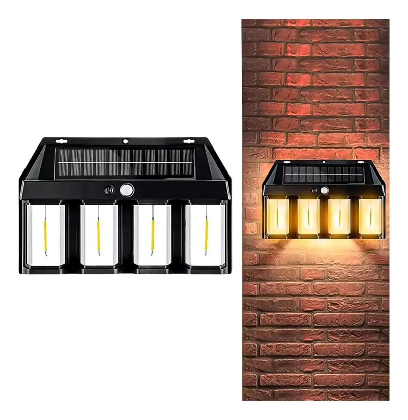 FAROL SOLAR DE PARED CON 4 LEDS Y SENSOR DE MOVIMIENTO - 3