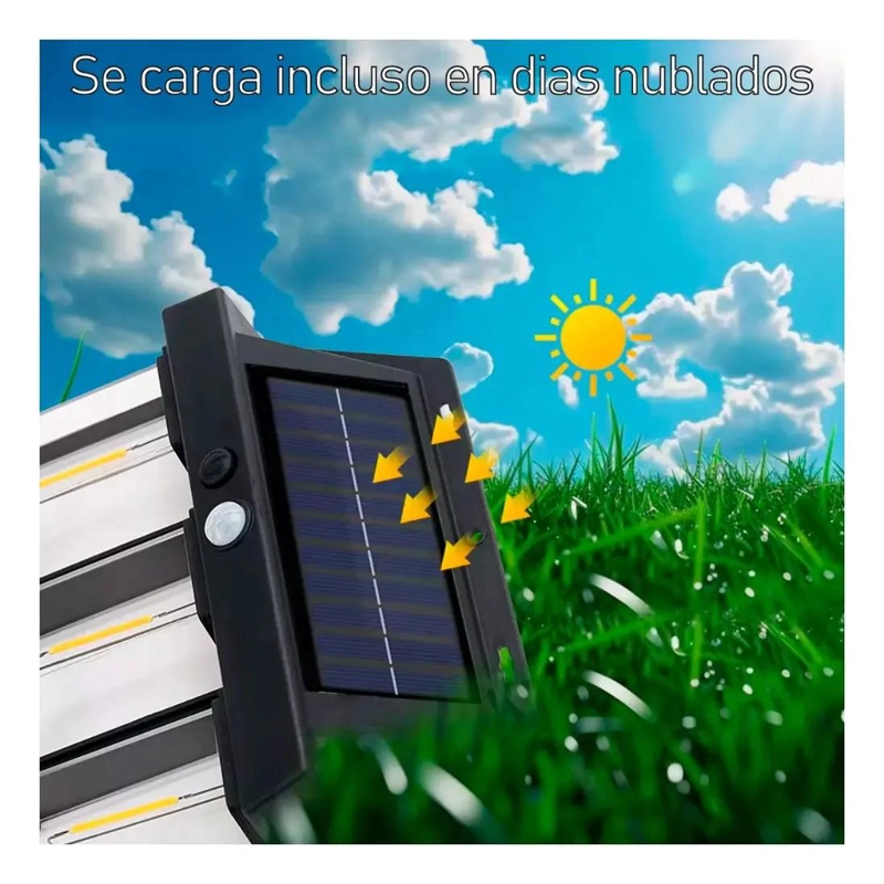 FAROL SOLAR DE PARED CON 4 LEDS Y SENSOR DE MOVIMIENTO - 4