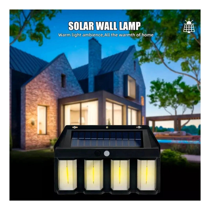 FAROL SOLAR DE PARED CON 4 LEDS Y SENSOR DE MOVIMIENTO - 5