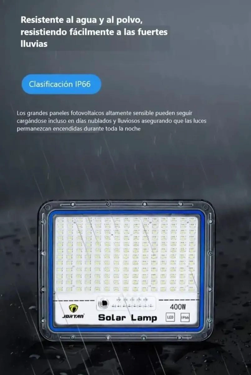 FOCO SOLAR EXTERIOR 400W CON PANEL SEPARADO - 2