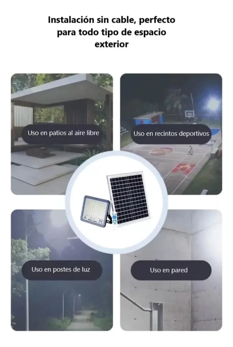 FOCO SOLAR EXTERIOR 400W CON PANEL SEPARADO - 3