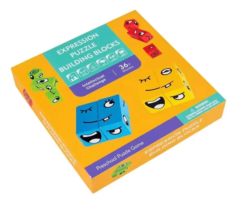 JUEGO DIDACTICO DE BLOQUES DE MADERA CON EXPRESIONES - 2