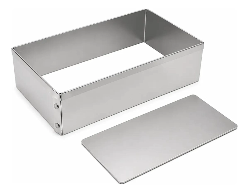 MOLDE RECTANGULAR DESMONTABLE PARA TORTA DE ALUMINIO 30X20X10 CM - 3