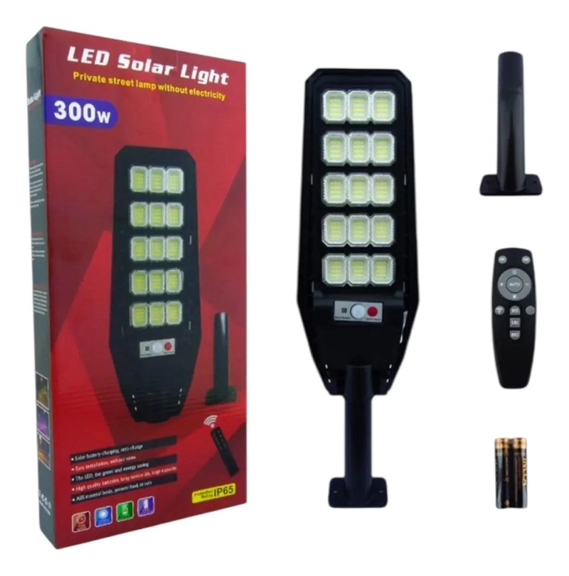 FOCO SOLAR PARA POSTE 300W CON 180 LEDS Y CONTROL REMOTO - 4