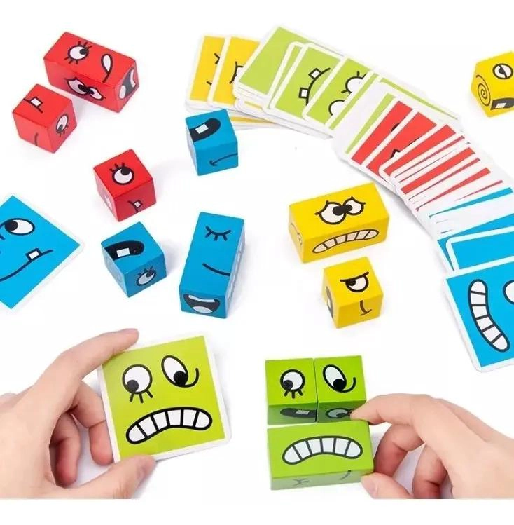JUEGO DIDACTICO DE PUZZLE CON BLOQUES DE MADERA Y EXPRES - 1