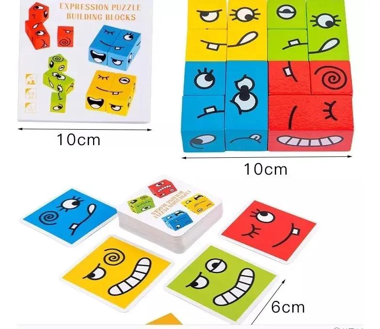 JUEGO DIDACTICO DE PUZZLE CON BLOQUES DE MADERA Y EXPRES - 2