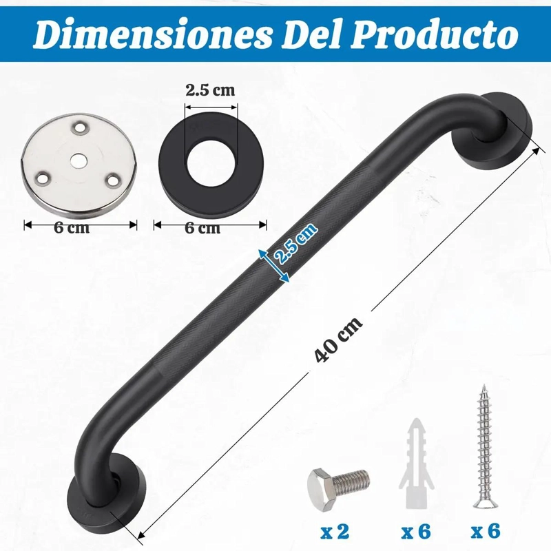BARRA DE SEGURIDAD ANTIDESLIZANTE PARA BAÑO 50CM - 3