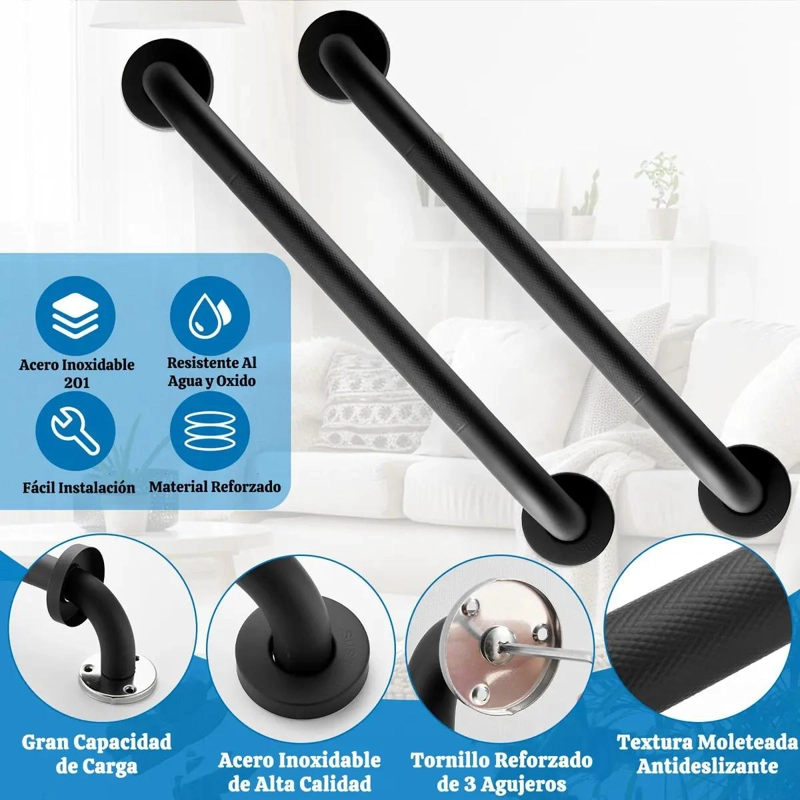 BARRA DE SEGURIDAD ANTIDESLIZANTE PARA BAÑO 50CM - 5