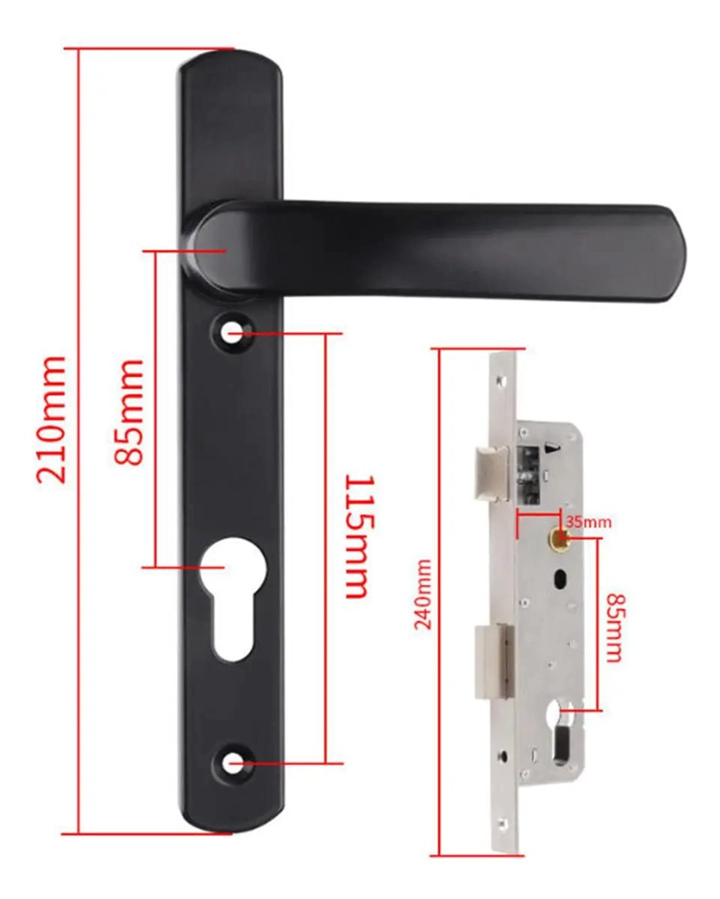CERRADURA NEGRA PARA BAÑO Y HABITACION CON PRIVACIDAD - 2