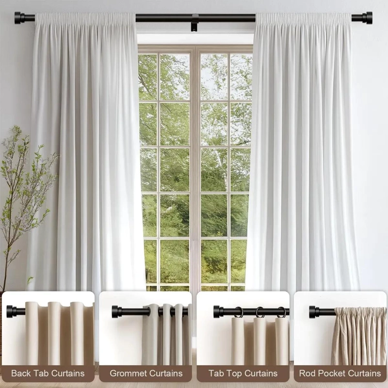 BARRAS DE CORTINA METALICAS AJUSTABLES 95-225 CM - 2