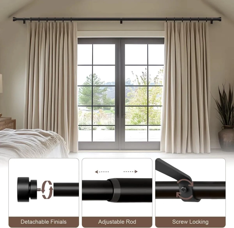 BARRAS DE CORTINA METALICAS AJUSTABLES 95-225 CM - 3