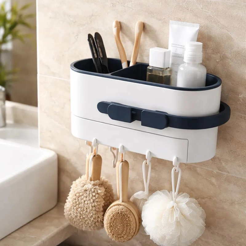 GENÉRICO ESTANTE MULTIFUNCIONAL PARA BAÑO CON SOPORTE SECADOR