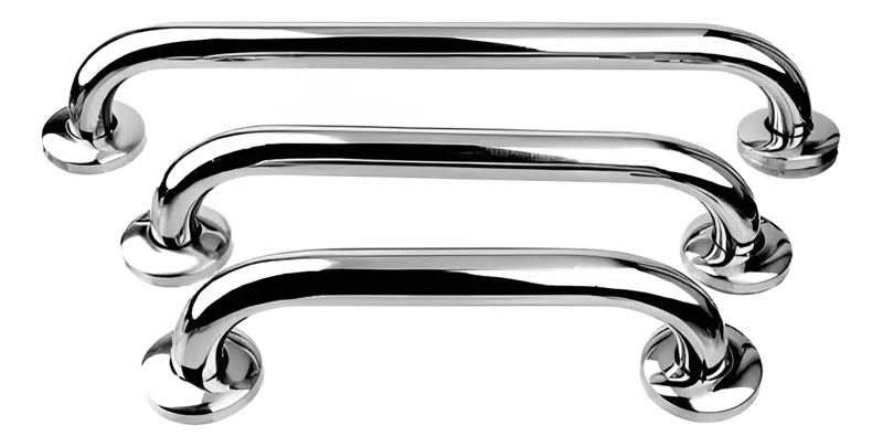 PACK 3 BARRAS DE SEGURIDAD PARA BAÑO ACERO CROMADO 30 CM - 1