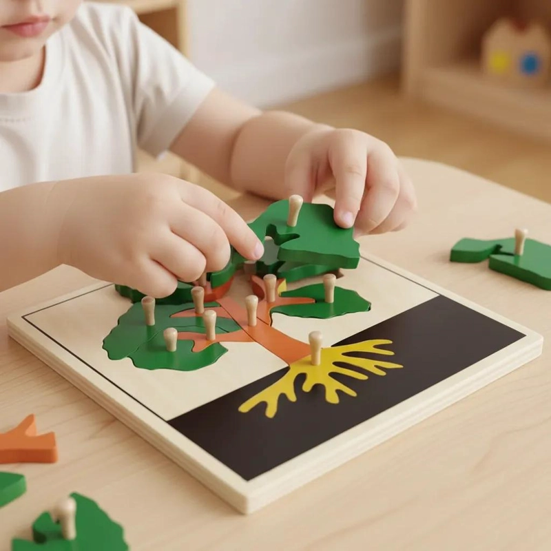PUZZLE MONTESSORI ARBOL 11 PIEZAS PARA NIÑOS - 3