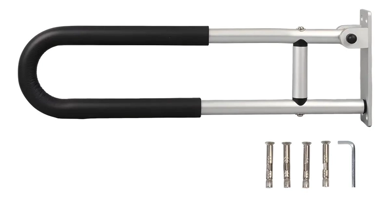 BARRA DE AGARRE PLEGABLE PARA INODORO 60CM ALUMINIO - 1
