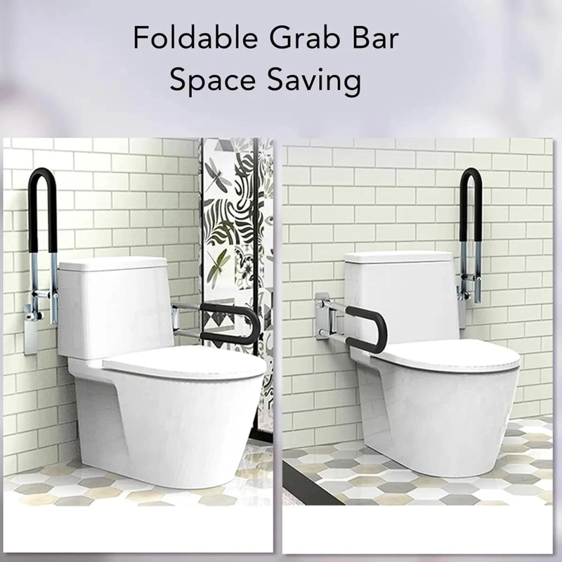 BARRA DE AGARRE PLEGABLE PARA INODORO 60CM ALUMINIO - 3