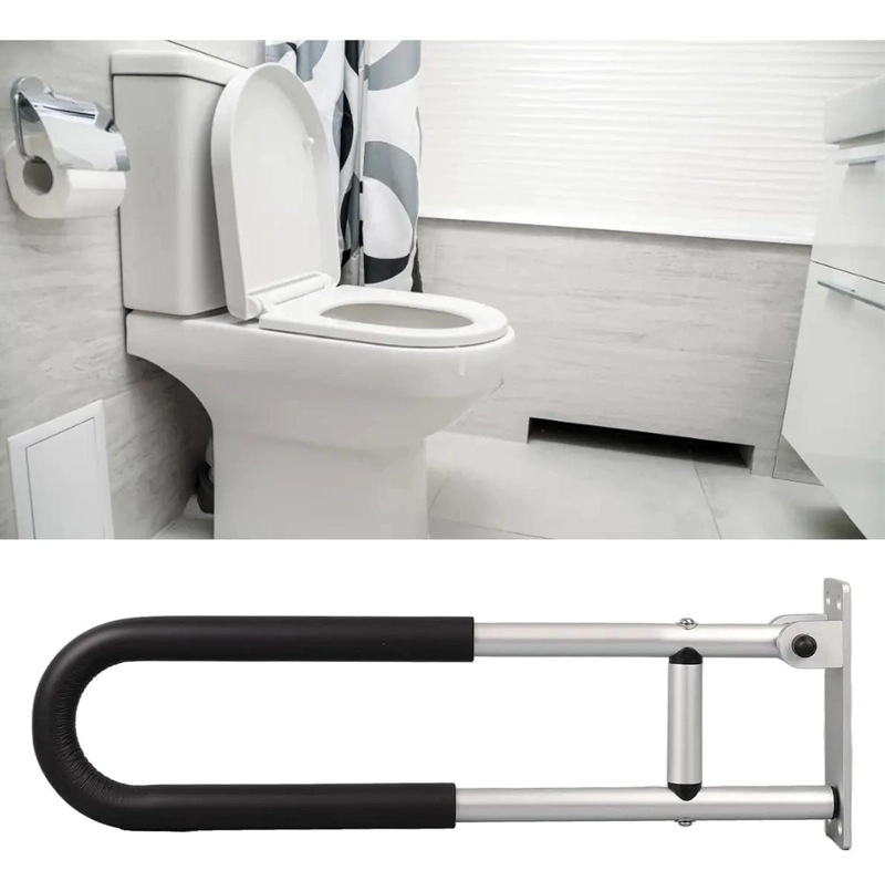BARRA DE AGARRE PLEGABLE PARA INODORO 60CM ALUMINIO - 4