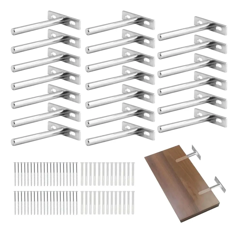 PACK 20 SOPORTES ESCUADRA PARA REPISA 7.5X1 CM - 1