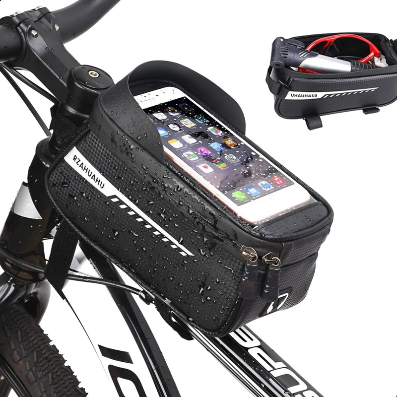 BOLSO IMPERMEABLE PARA BICICLETA CON CONECTOR AURICULAR - 1