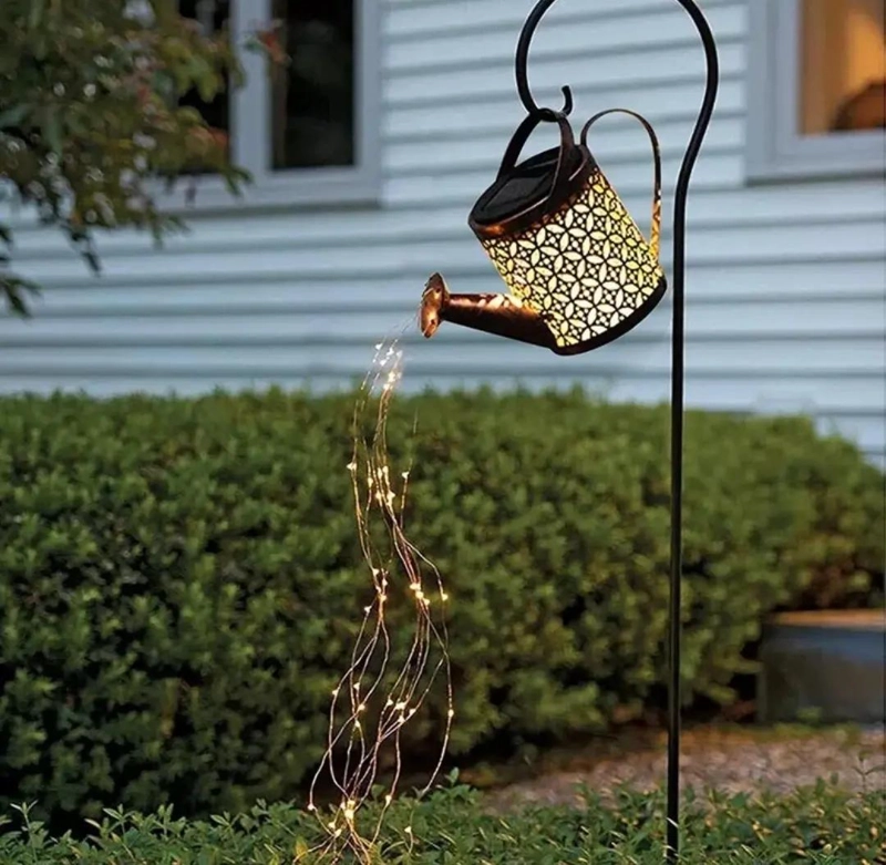 LAMPARA SOLAR EXTERIOR CON DISEÑO DE TETERA PARA JARDIN - 5