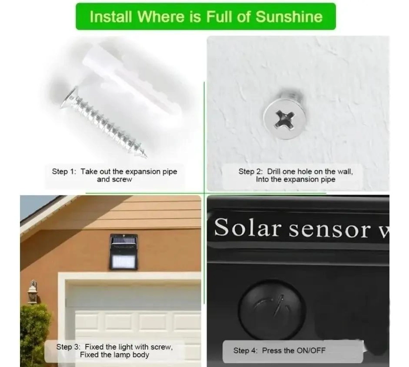 5 FOCOS SOLARES LED CON SENSOR DE MOVIMIENTO PARA EXTERIO - 4