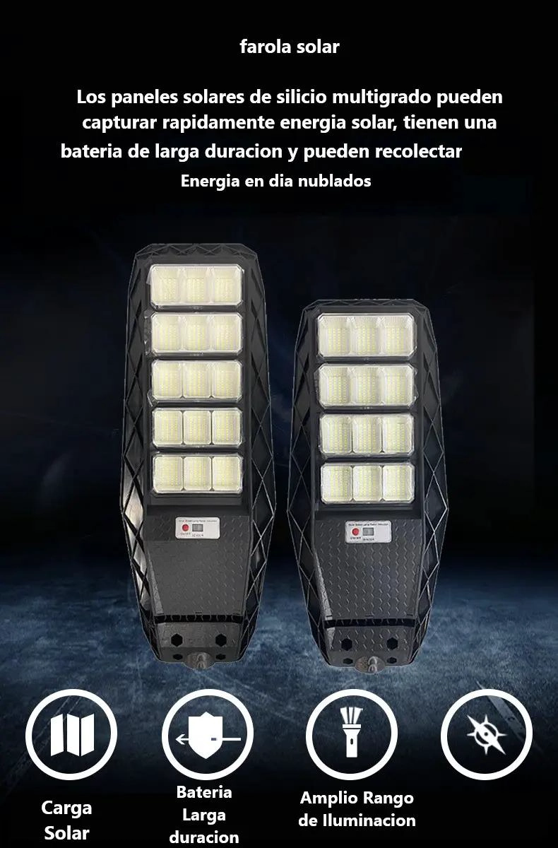 FOCO LED REFLECTOR SOLAR 300W 6500K CON MANDO - 2