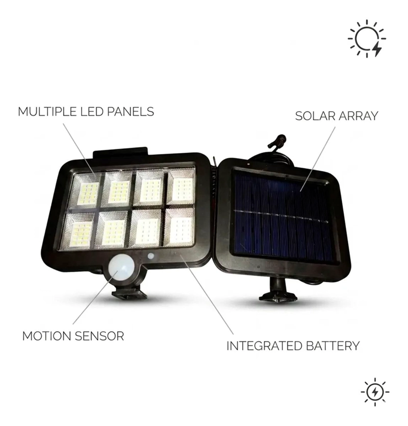 FOCO SOLAR LED EXTERIOR CON SENSOR DE MOVIMIENTO PARA MU- - 2