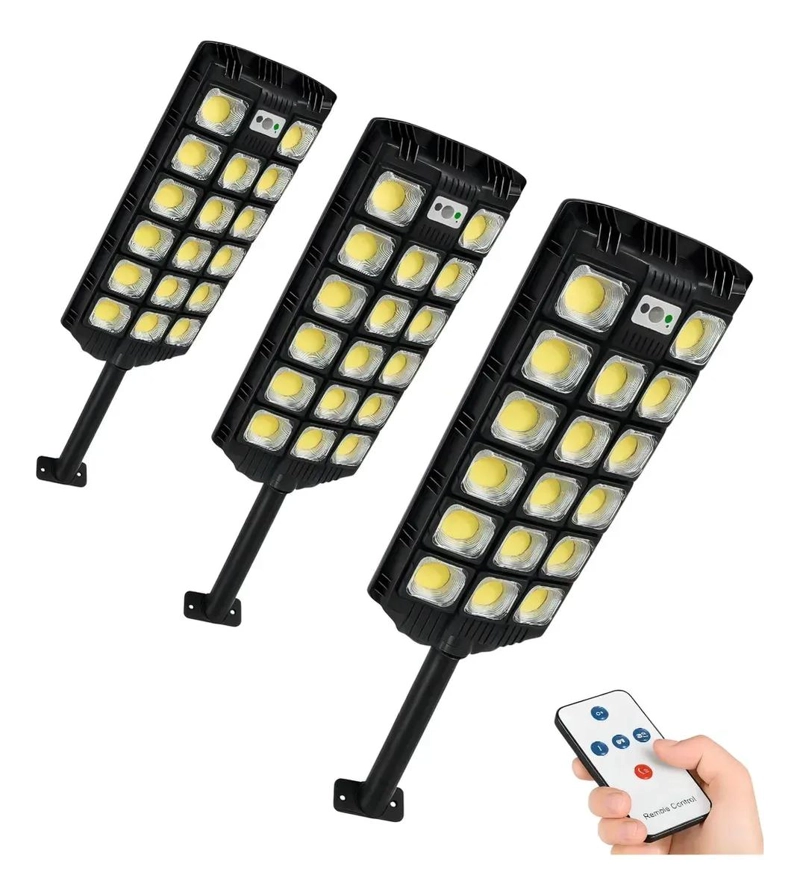 FOCO SOLAR LED 1000W CON SENSOR DE MOVIMIENTO PACK X3 - 1