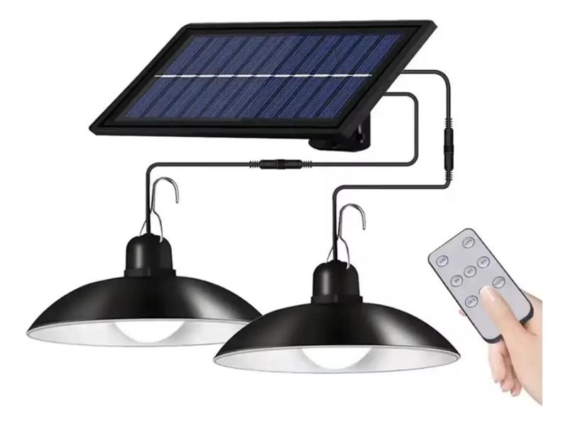 LAMPARA SOLAR LED COLGANTE CON CONTROL REMOTO - 1