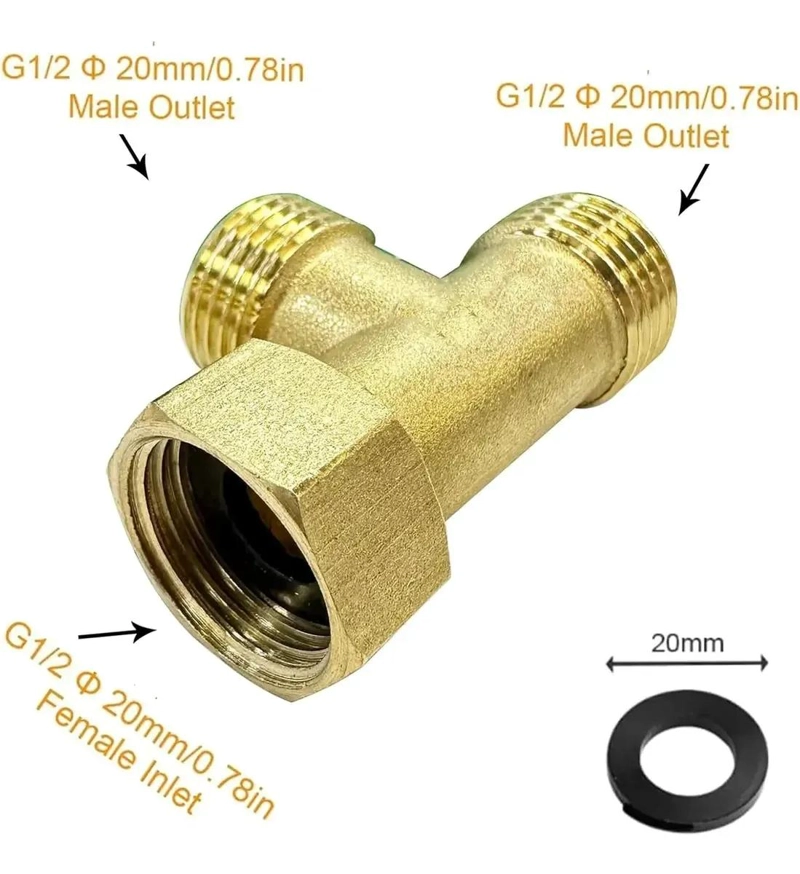 CONECTOR TIPO T MACHO HEMBRA ROSCA 1/2 PARA DERIVACION - 2