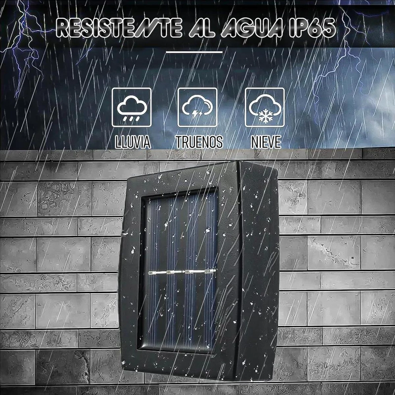 PACK 2 APLIQUES SOLARES PARA PARED CON LUZ CALIDA LED - 3