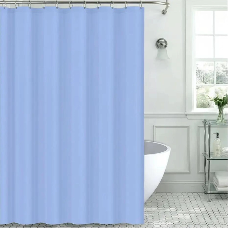 PACK CORTINA DE BAÑO LAVABLE CON GANCHOS Y FORRO 180 CM - 1