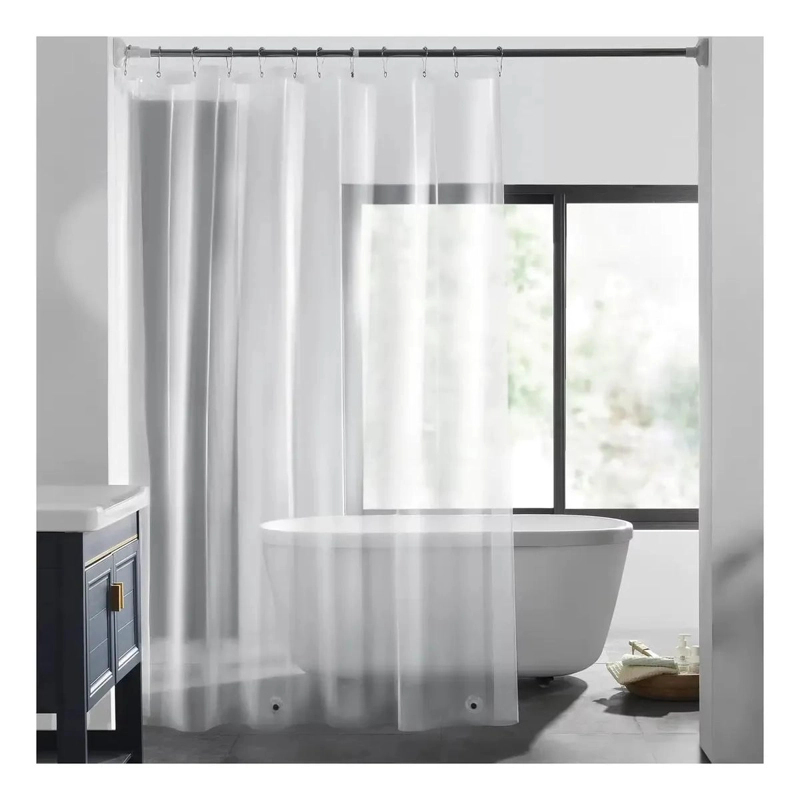 PACK CORTINA DE BAÑO LAVABLE CON GANCHOS Y FORRO 180 CM - 3