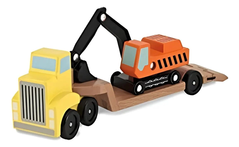 CAMION EXCAVADORA DE MADERA DIDACTICO PARA NIÑOS - 1