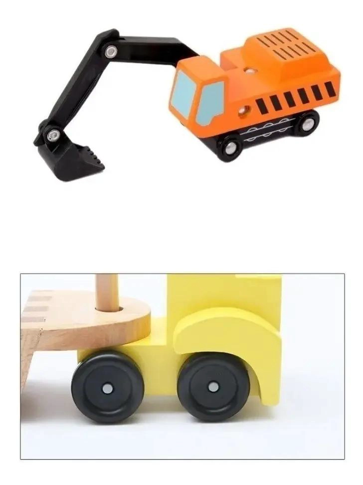 CAMION EXCAVADORA DE MADERA DIDACTICO PARA NIÑOS - 3