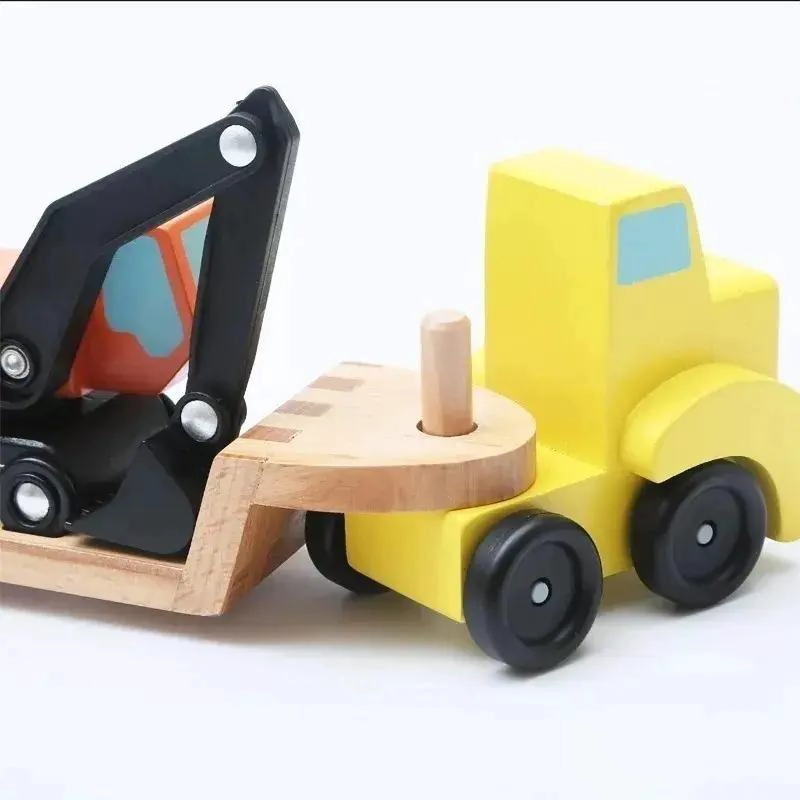 CAMION EXCAVADORA DE MADERA DIDACTICO PARA NIÑOS - 4
