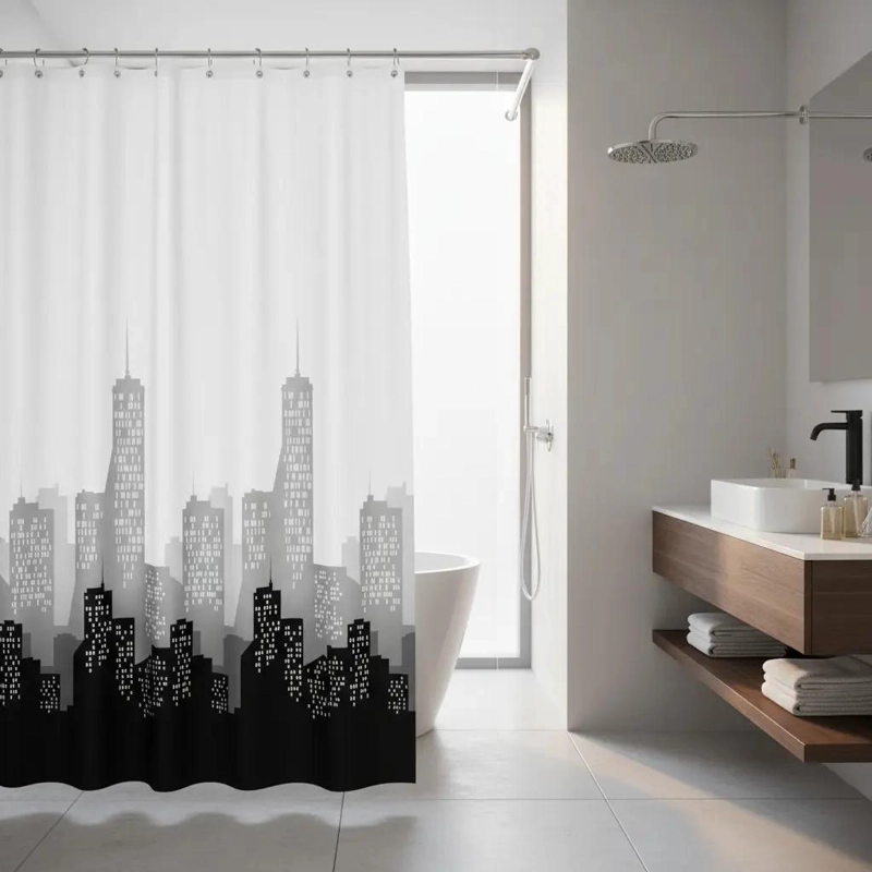 CORTINA DE BAÑO DE POLIE STER 180X178 CM - 1