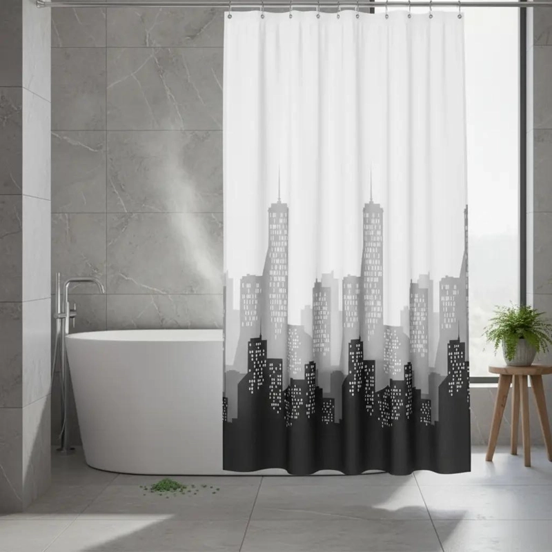 CORTINA DE BAÑO DE POLIE STER 180X178 CM - 4