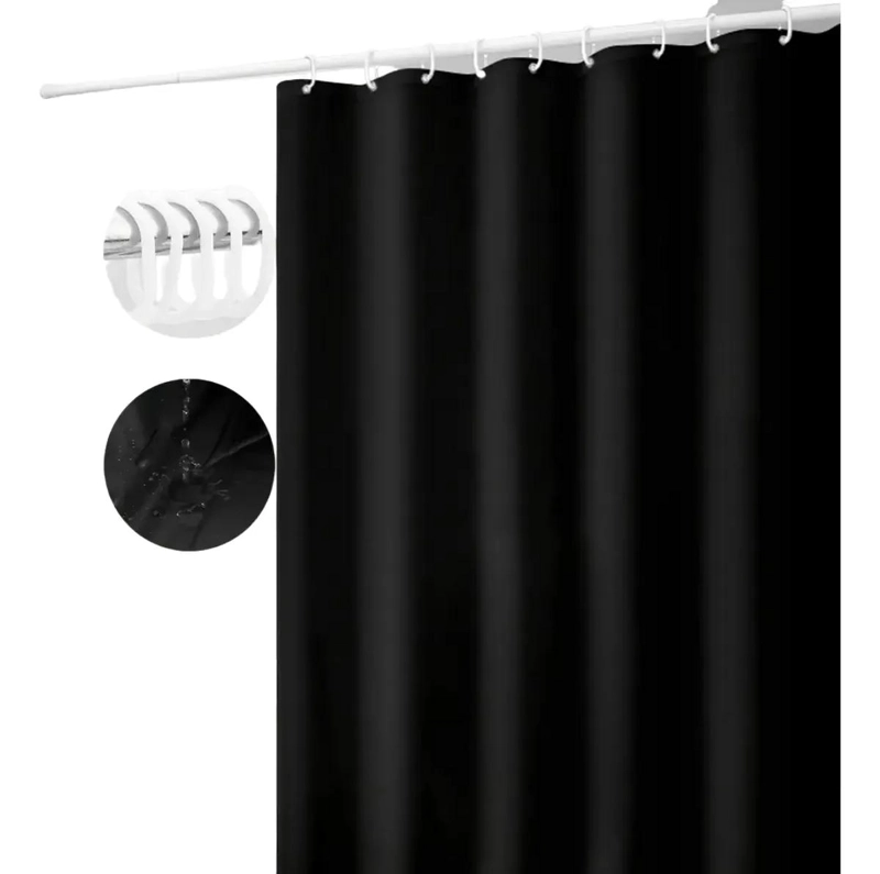 CORTINA DE BAÑO POLIE STER 183X183 CM CON GANCHOS ACERO - 1