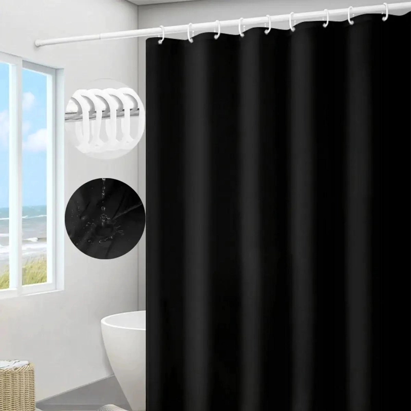 CORTINA DE BAÑO POLIE STER 183X183 CM CON GANCHOS ACERO - 3