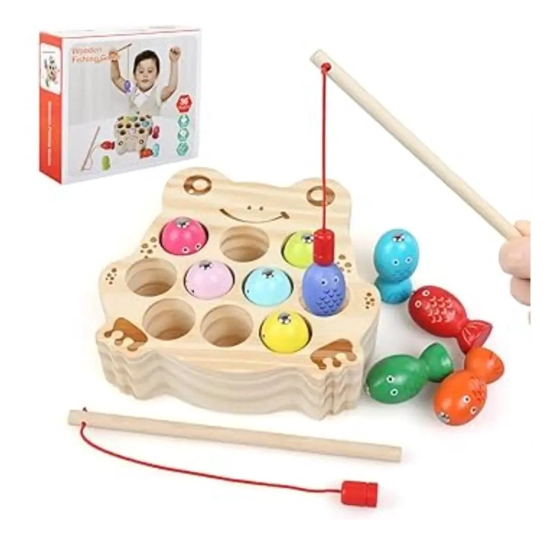 JUGUETE DIDACTICO DE PESCA MAGNE TICA EN MADERA PARA NIÑOS - 1