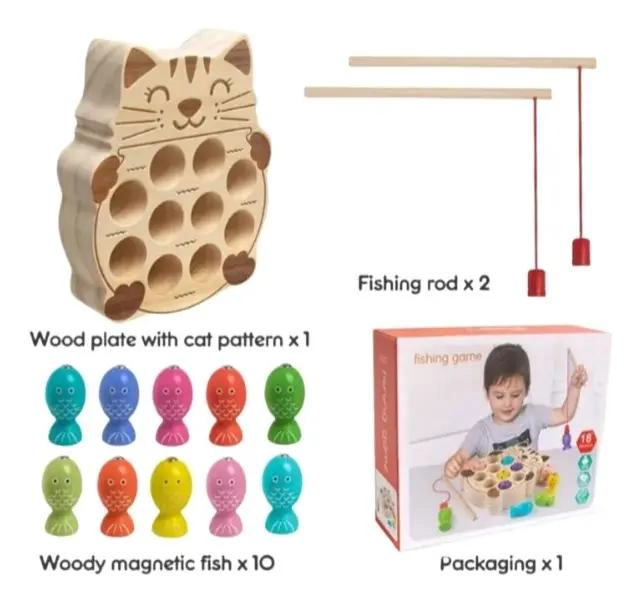 JUGUETE DIDACTICO DE PESCA MAGNE TICA EN MADERA PARA NIÑOS - 4