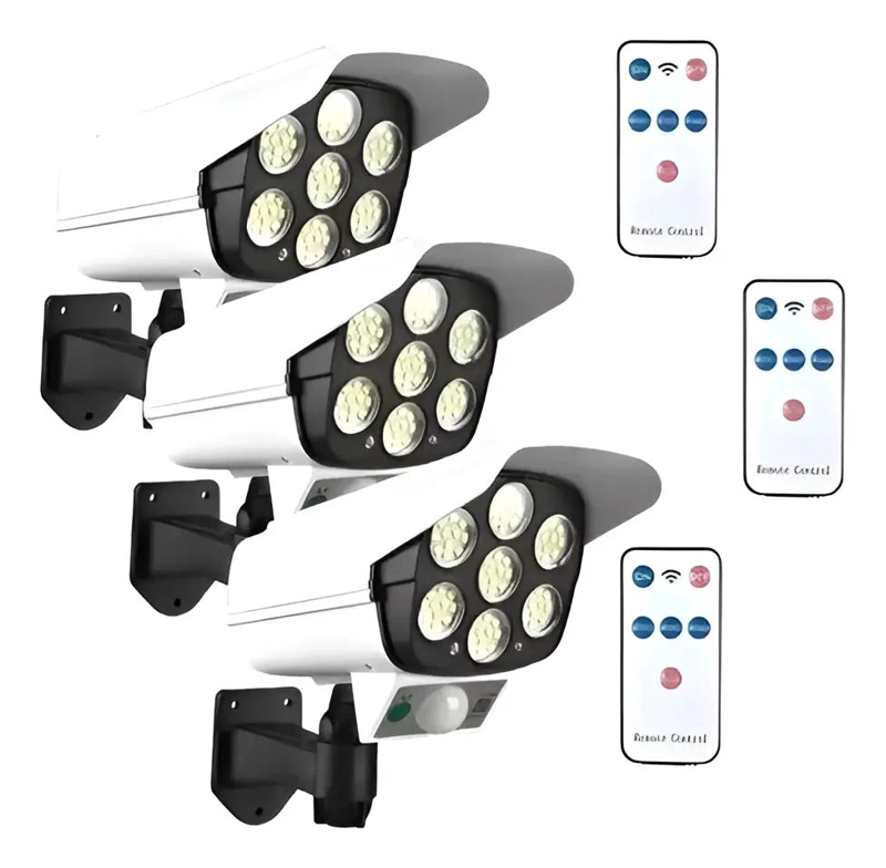 PACK 3 FOCOS SOLARES CON SENSOR DE MOVIMIENTO Y CONTROL - 1